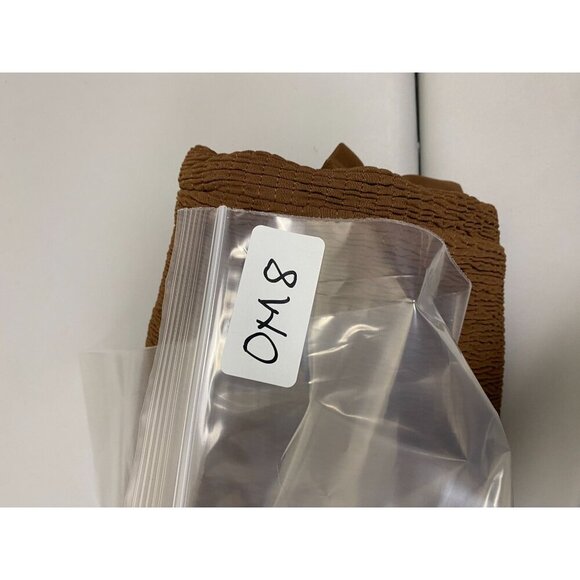 Miou Muse Brown Smocked Top Womens size Large Long Sleeve Boho Capsule Peasant - Picture 5 of 11